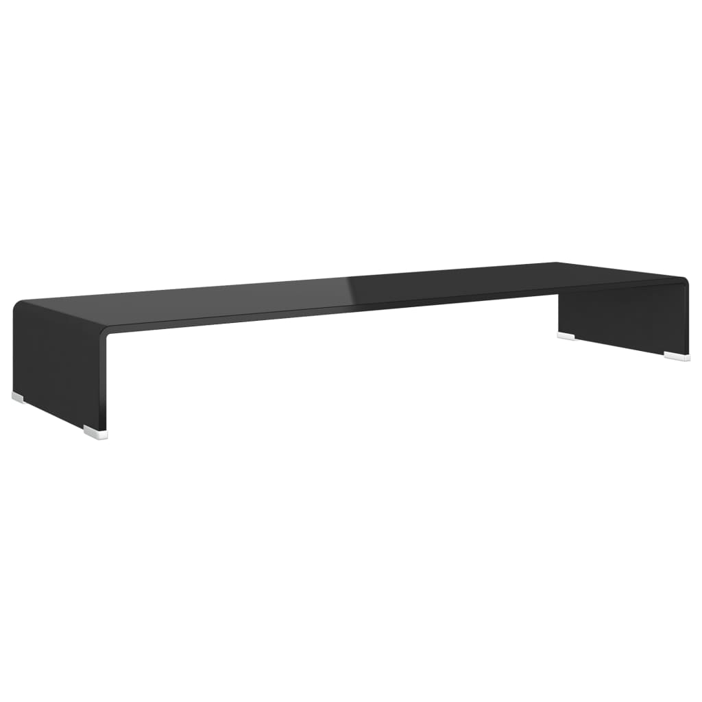TV-meubel/monitorverhoger zwart 100x30x13 cm glas is nu te koop bij PeponiXL, paradijselijk wonen!