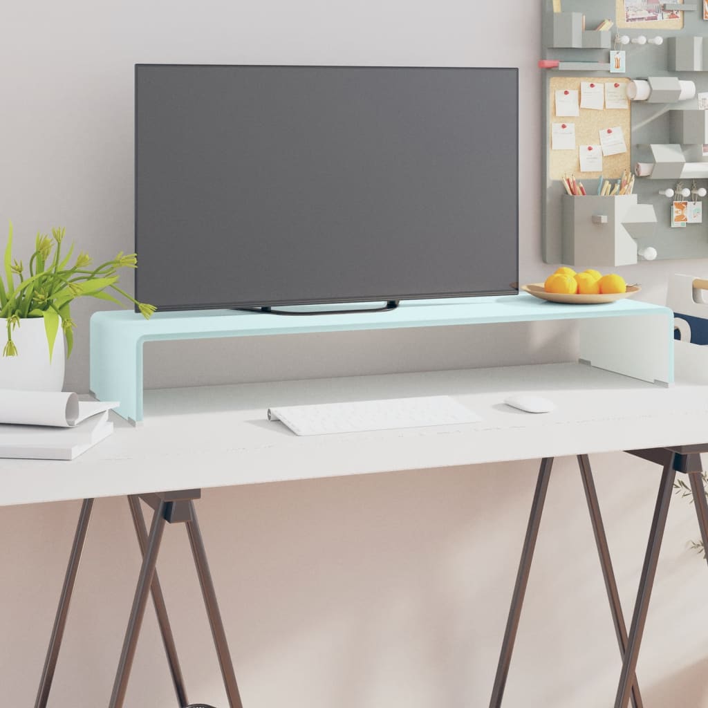 Tv-meubel/monitorverhoger 90x30x13 cm glas groen is nu te koop bij PeponiXL, paradijselijk wonen!