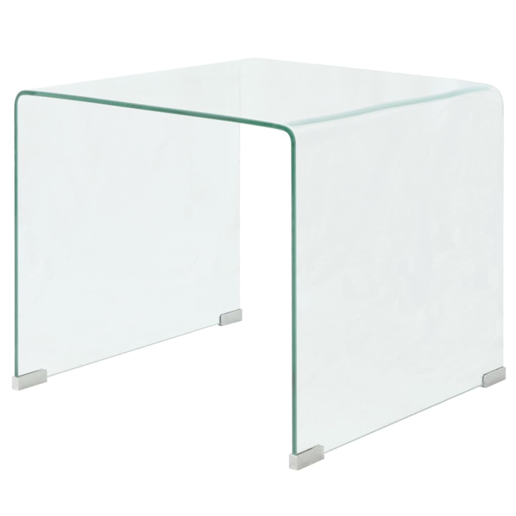 Salontafel transparant 49,5x50x45 cm gehard glas is nu te koop bij PeponiXL, paradijselijk wonen!