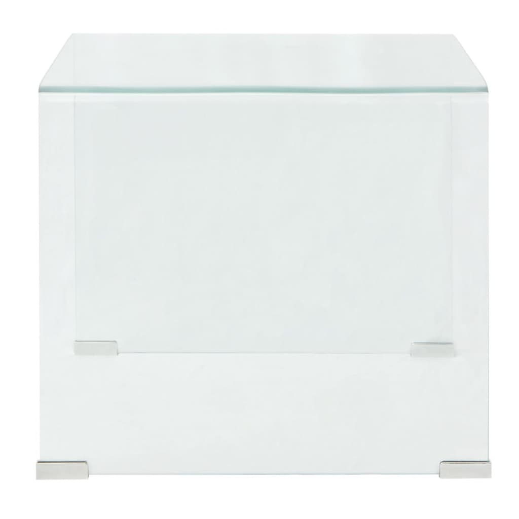 Salontafel transparant 49,5x50x45 cm gehard glas is nu te koop bij PeponiXL, paradijselijk wonen!