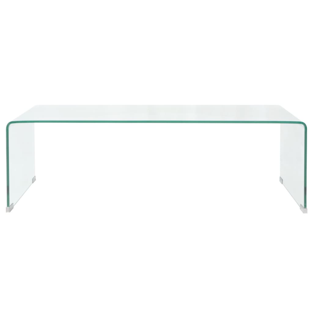 Salontafel 98x45x30 cm gehard glas transparant is nu te koop bij PeponiXL, paradijselijk wonen!