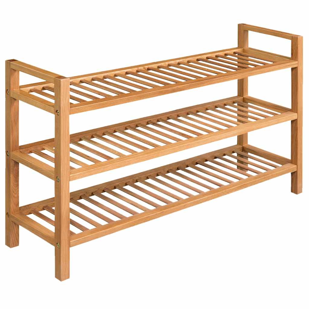Schoenenrek met 3 schappen 100x27x60 cm massief eikenhout is nu te koop bij PeponiXL, paradijselijk wonen!