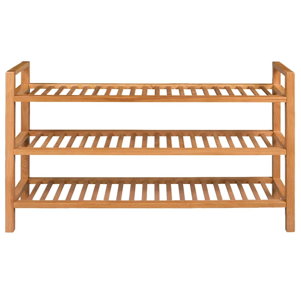Schoenenrek met 3 schappen 100x27x60 cm massief eikenhout is nu te koop bij PeponiXL, paradijselijk wonen!