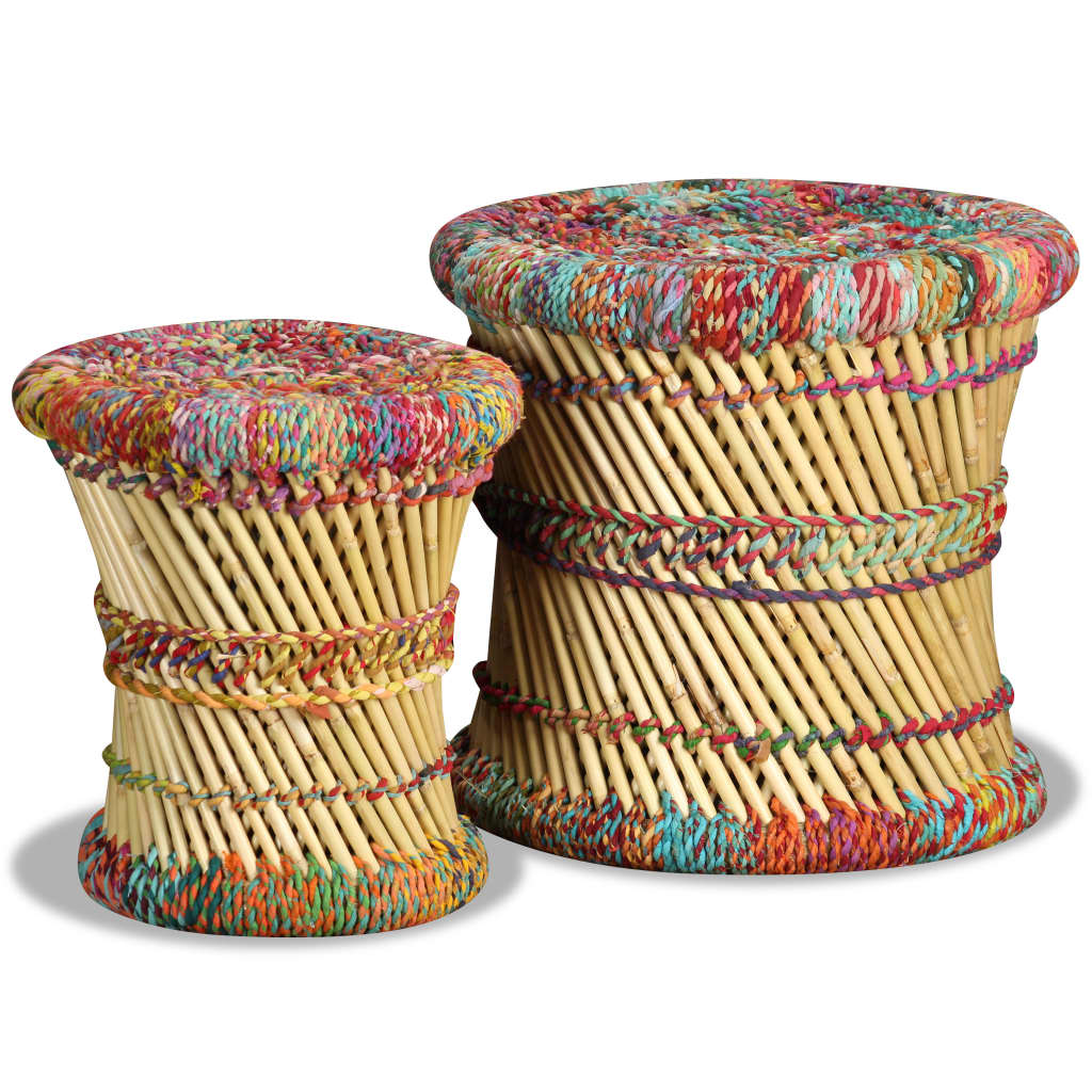 Krukken met chindi details 2 st bamboe meerkleurig is nu te koop bij PeponiXL, paradijselijk wonen!