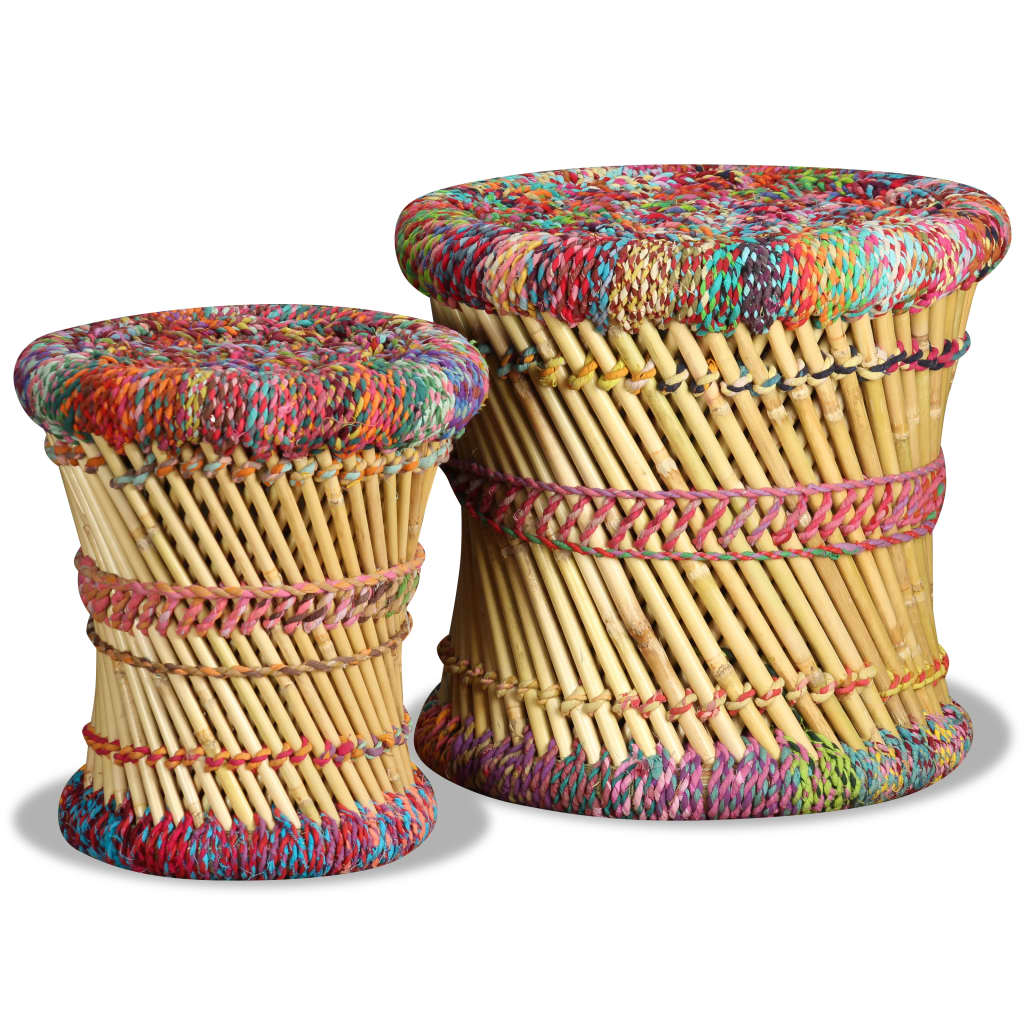 Krukken met chindi details 2 st bamboe meerkleurig is nu te koop bij PeponiXL, paradijselijk wonen!