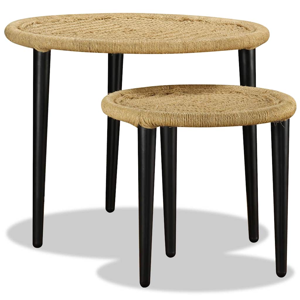 2-delige Salontafelset natuurlijk jute is nu te koop bij PeponiXL, paradijselijk wonen!