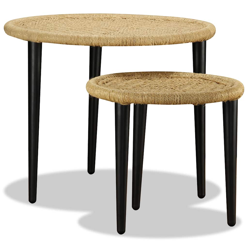 2-delige Salontafelset natuurlijk jute is nu te koop bij PeponiXL, paradijselijk wonen!