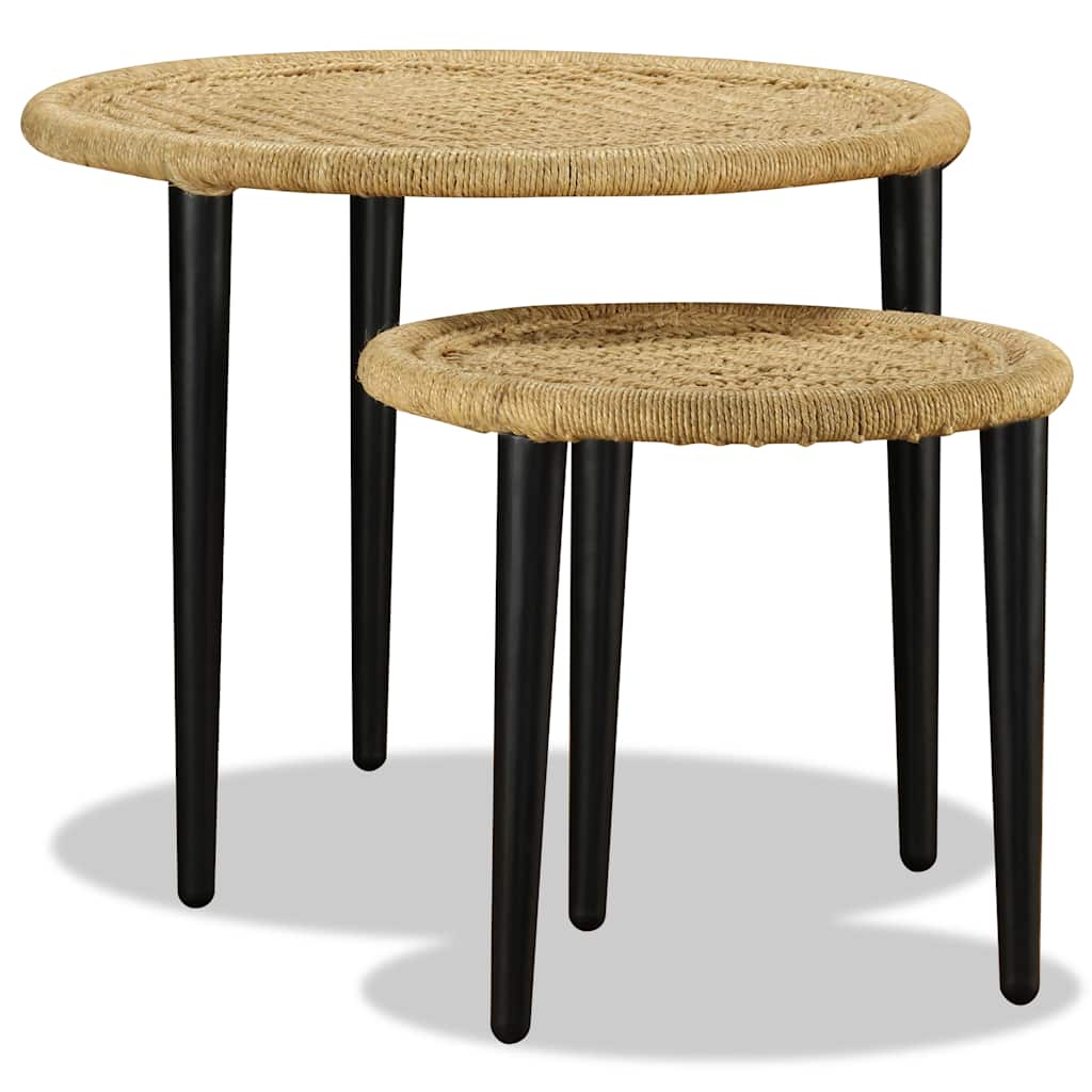 2-delige Salontafelset natuurlijk jute is nu te koop bij PeponiXL, paradijselijk wonen!