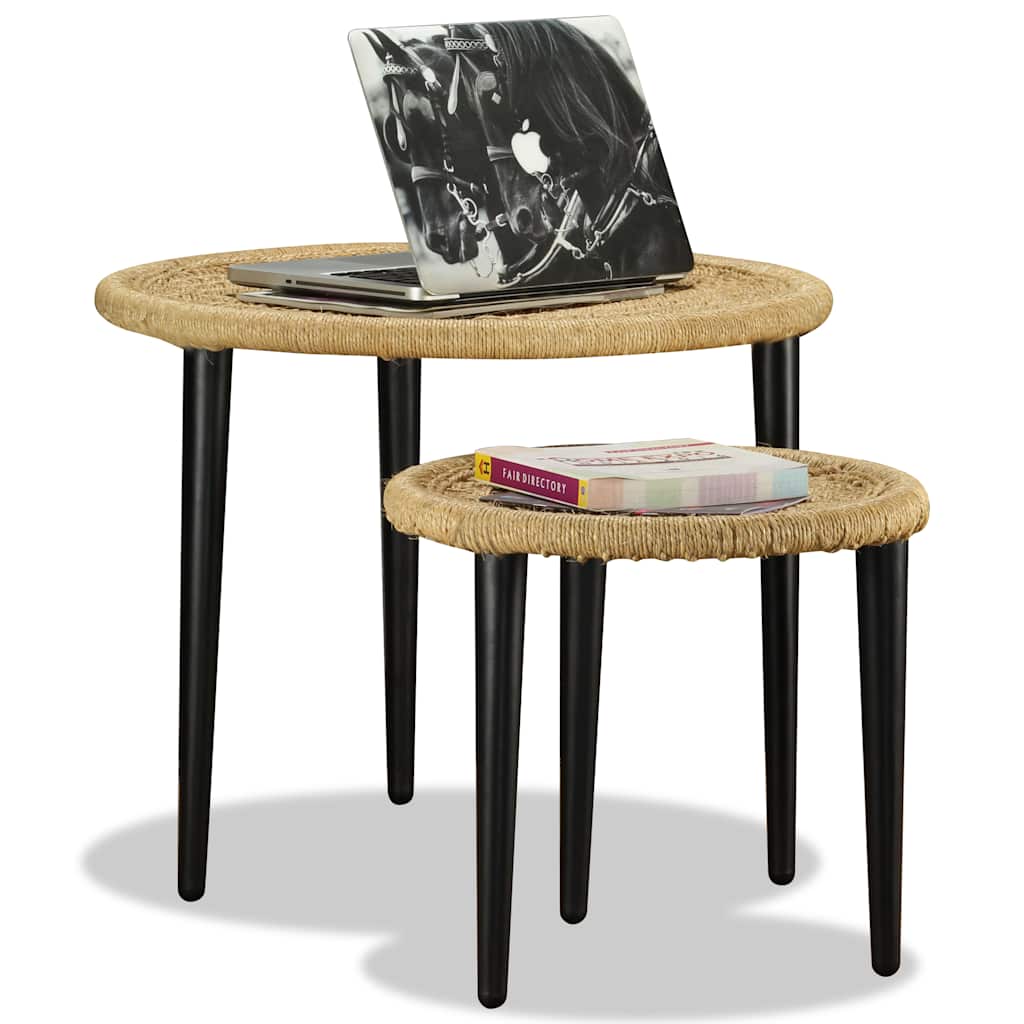2-delige Salontafelset natuurlijk jute is nu te koop bij PeponiXL, paradijselijk wonen!