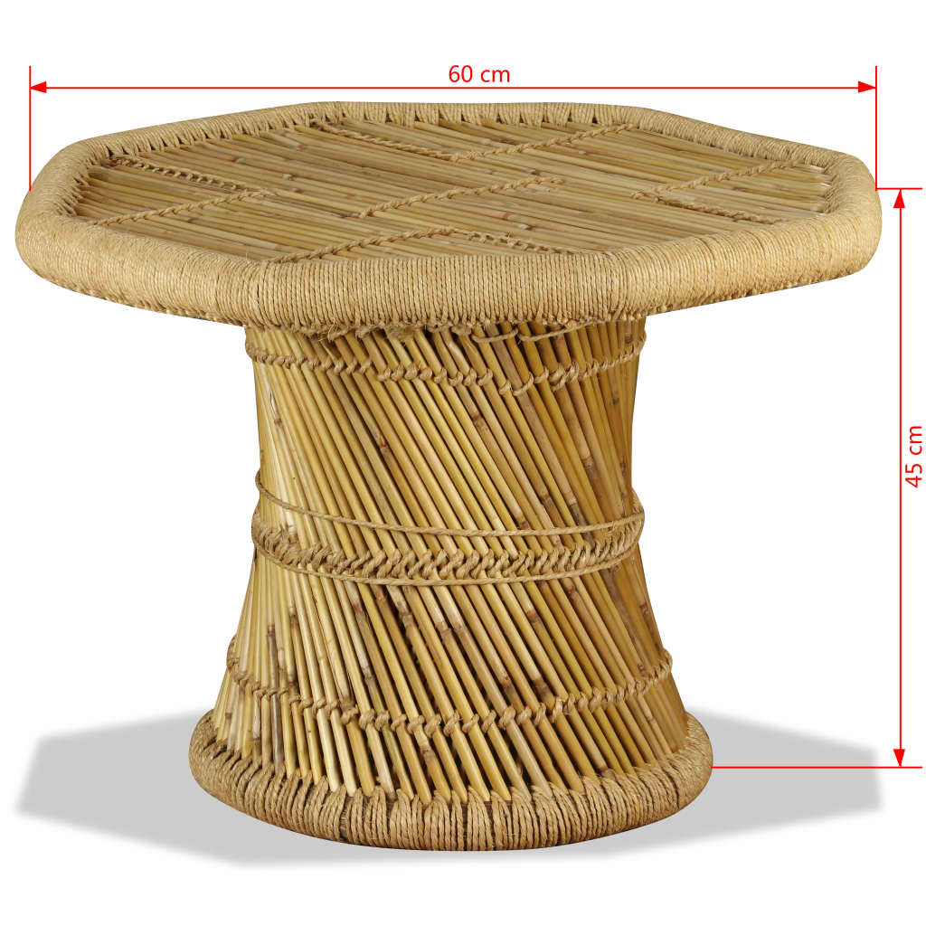 Salontafel achthoekig 60x60x45 cm bamboe is nu te koop bij PeponiXL, paradijselijk wonen!