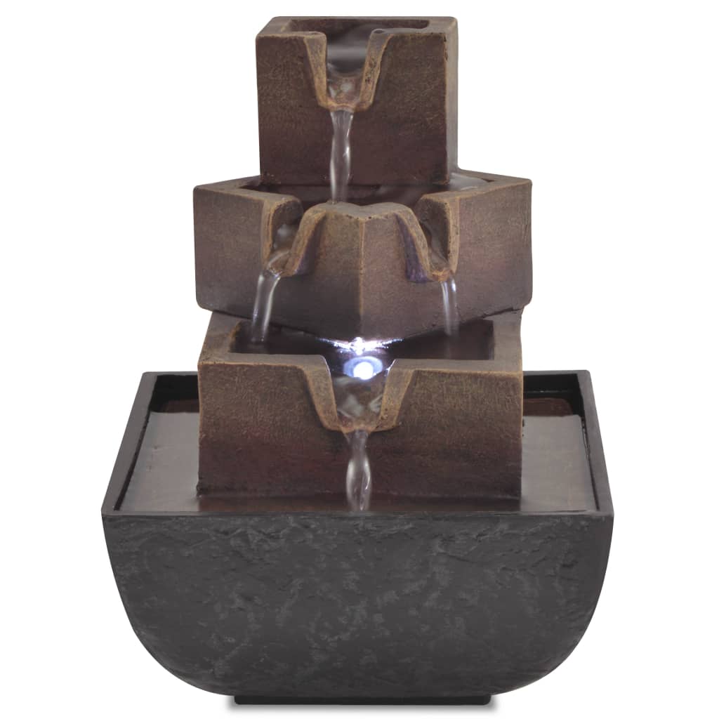 Binnenfontein met LED-verlichting polyresin