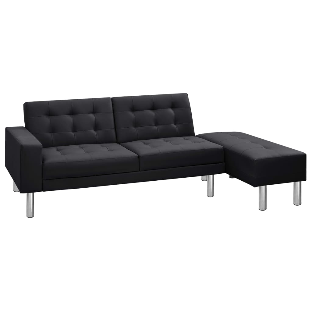 Slaapbank kunstleer zwart is nu te koop bij PeponiXL, paradijselijk wonen!