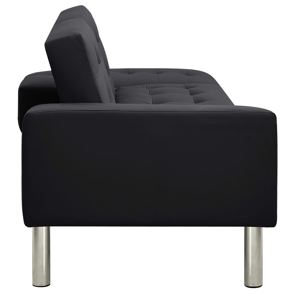 Slaapbank kunstleer zwart is nu te koop bij PeponiXL, paradijselijk wonen!