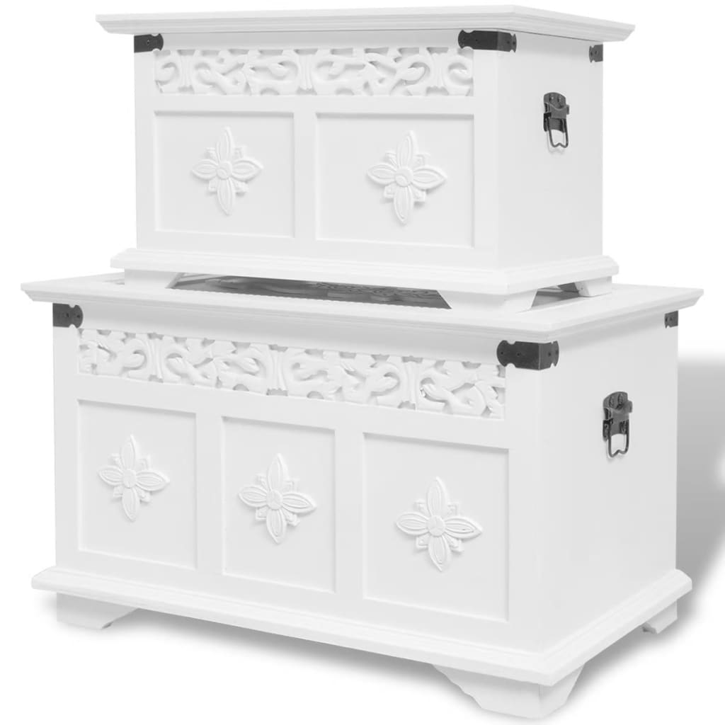 Opbergkisten set wit 2 st is nu te koop bij PeponiXL, paradijselijk wonen!