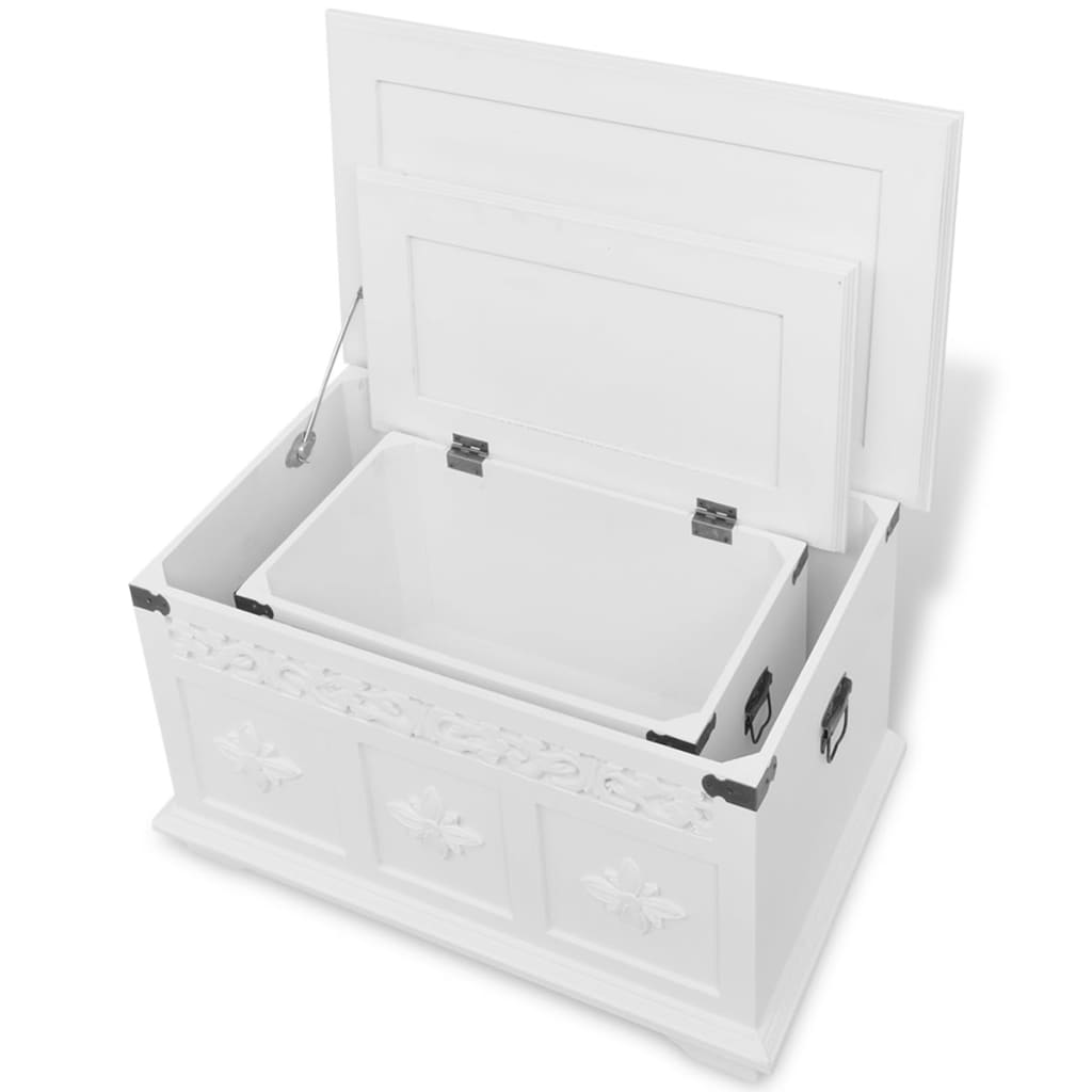 Opbergkisten set wit 2 st is nu te koop bij PeponiXL, paradijselijk wonen!