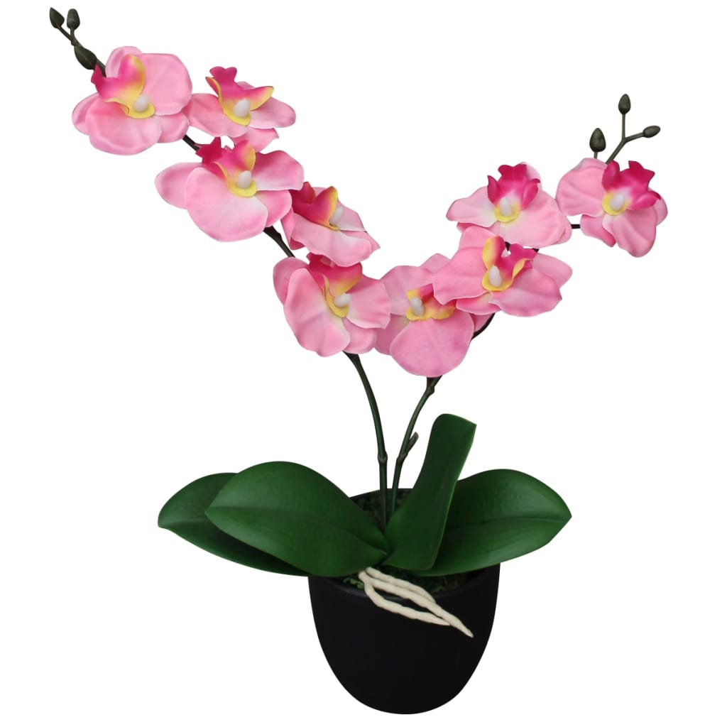 Kunstplant orchidee met pot 30 cm roze is nu te koop bij PeponiXL, paradijselijk wonen!