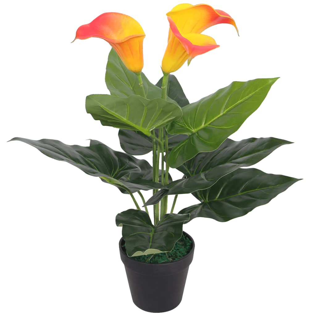 Kunst calla lelie plant met pot 45 cm rood en geel is nu te koop bij PeponiXL, paradijselijk wonen!