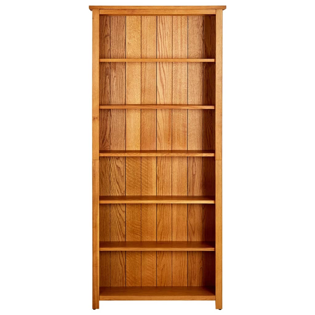 Boekenkast met 6 schappen 80x22,5x180 cm massief eikenhout is nu te koop bij PeponiXL, paradijselijk wonen!