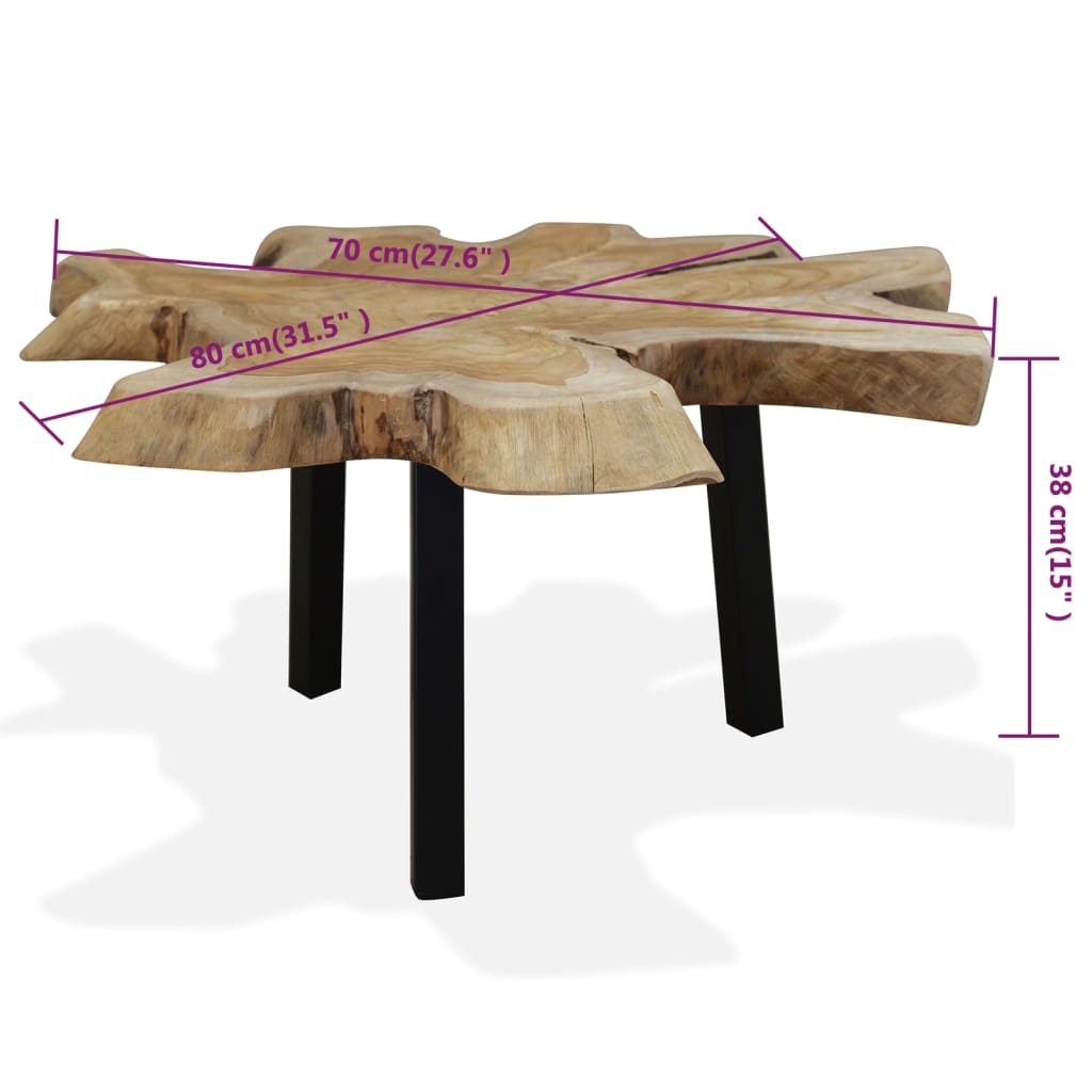 Salontafel 80x70x38 cm echt teakhout is nu te koop bij PeponiXL, paradijselijk wonen!