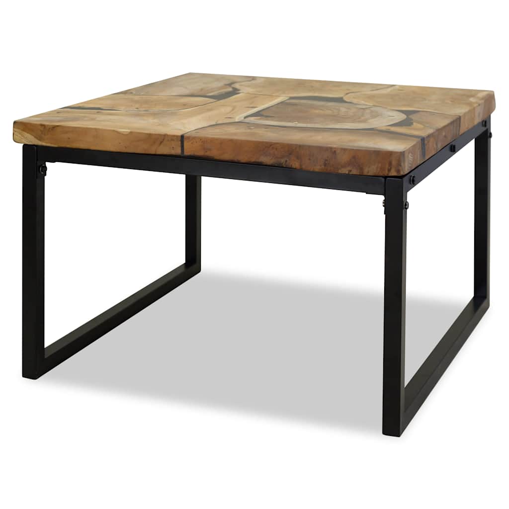Salontafel 60x60x40 cm teakhout en hars is nu te koop bij PeponiXL, paradijselijk wonen!