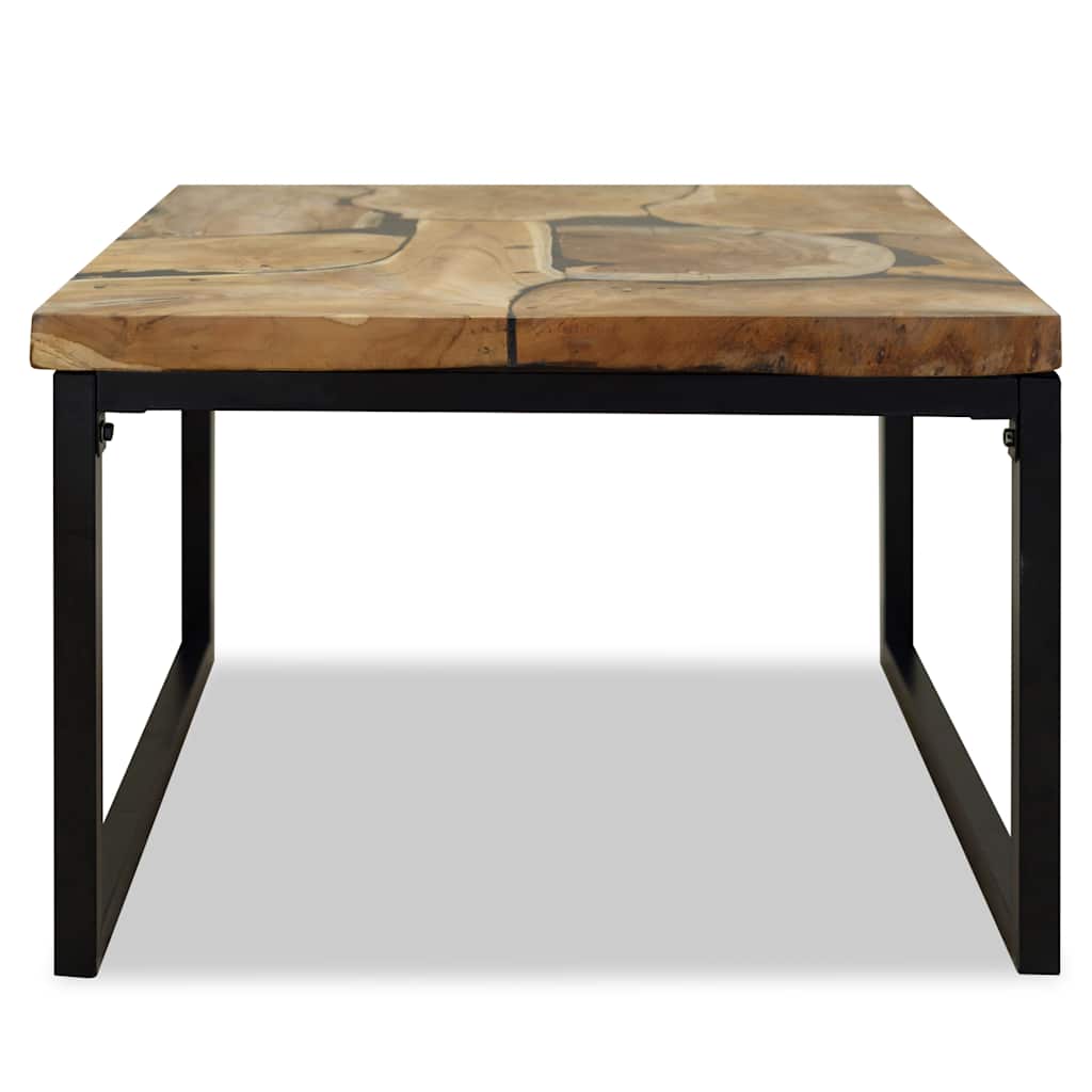 Salontafel 60x60x40 cm teakhout en hars is nu te koop bij PeponiXL, paradijselijk wonen!