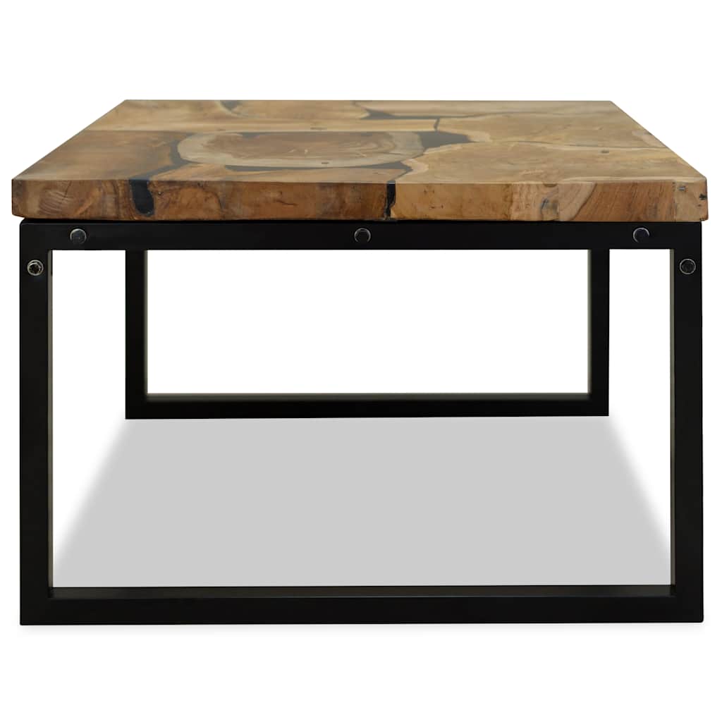 Salontafel 60x60x40 cm teakhout en hars is nu te koop bij PeponiXL, paradijselijk wonen!