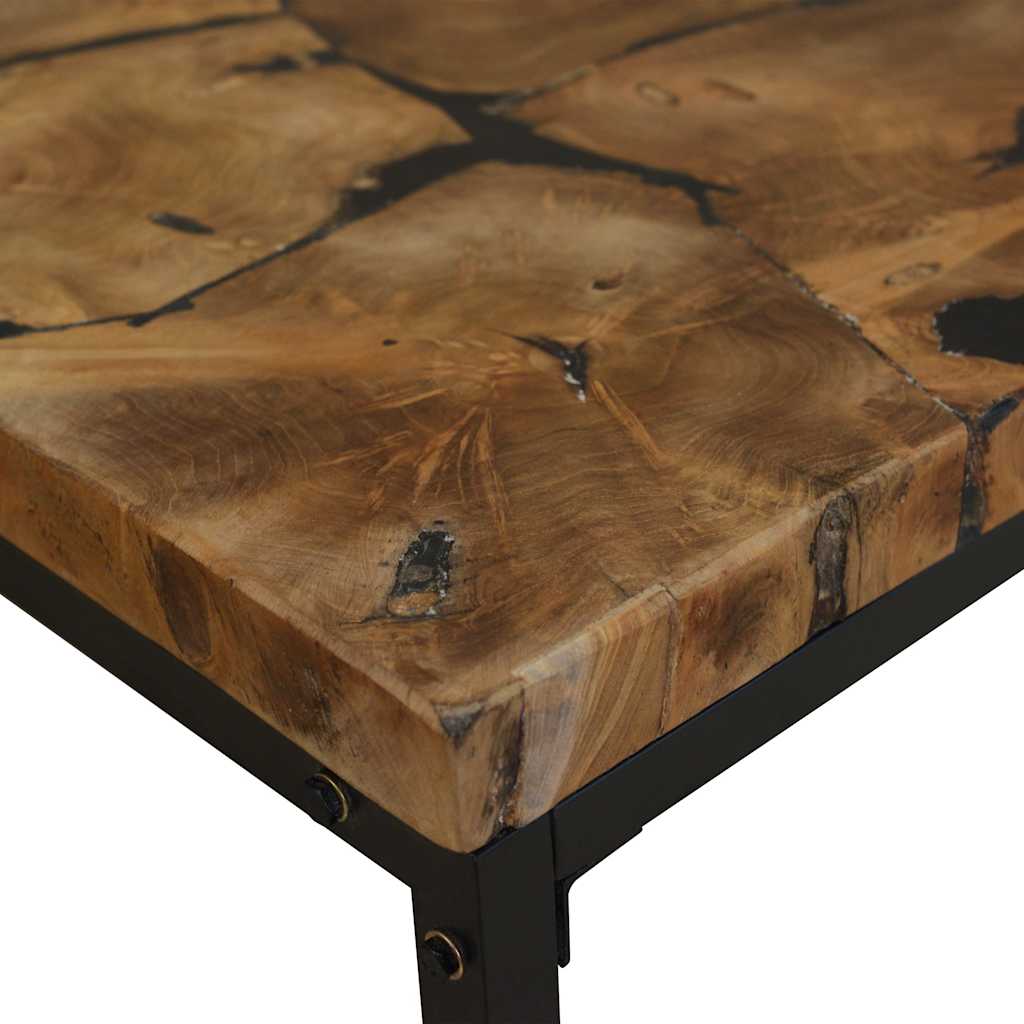 Salontafel 60x60x40 cm teakhout en hars is nu te koop bij PeponiXL, paradijselijk wonen!