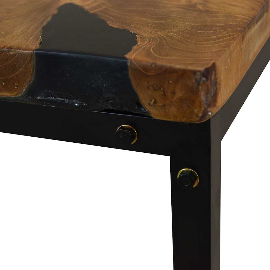Salontafel 60x60x40 cm teakhout en hars is nu te koop bij PeponiXL, paradijselijk wonen!