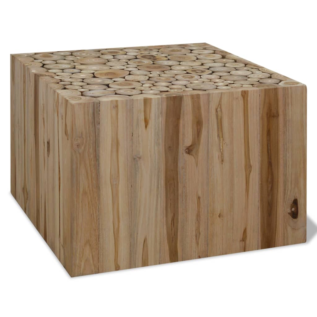 Salontafel 50x50x35 cm echt teakhout is nu te koop bij PeponiXL, paradijselijk wonen!