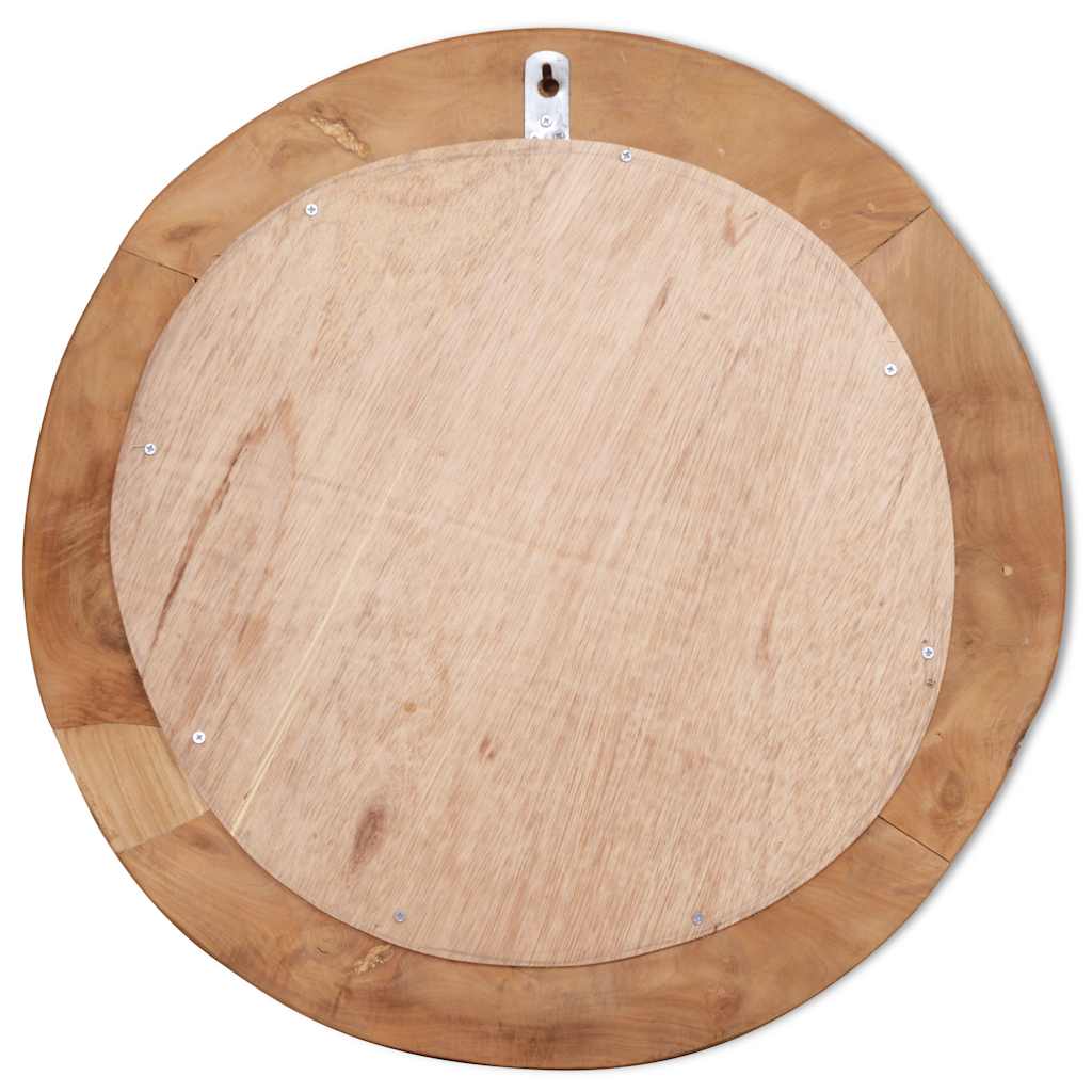Decoratieve spiegel rond 60 cm teakhout is nu te koop bij PeponiXL, paradijselijk wonen!