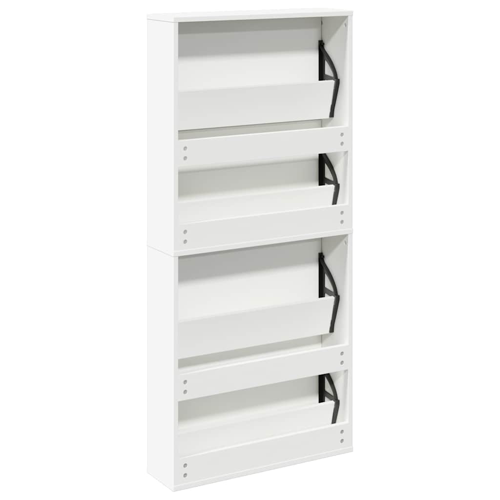 Schoenenkast met 4 spiegels 63x17x134 cm wit is nu te koop bij PeponiXL, paradijselijk wonen!