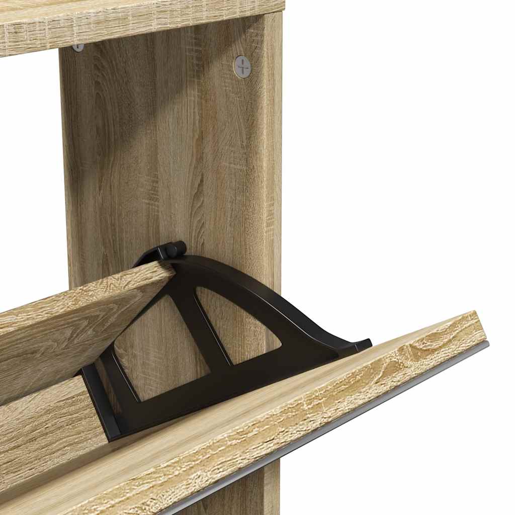 Schoenenkast met 5 spiegels 63x17x169,5 cm eikenhout is nu te koop bij PeponiXL, paradijselijk wonen!