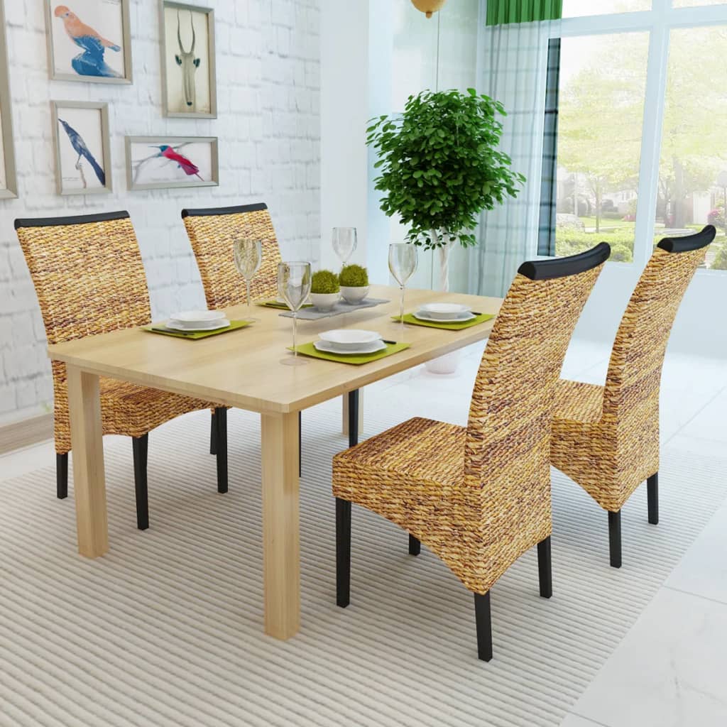 Eetkamerstoelen 2 st abaca en massief mangohout is nu te koop bij PeponiXL, paradijselijk wonen!