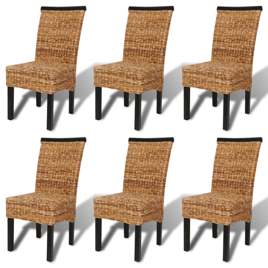 Eetkamerstoelen 6 st abaca en massief mangohout is nu te koop bij PeponiXL, paradijselijk wonen!