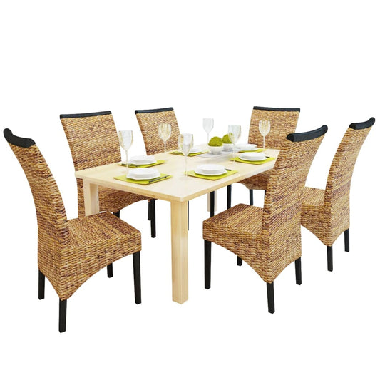 Eetkamerstoelen 6 st abaca en massief mangohout is nu te koop bij PeponiXL, paradijselijk wonen!