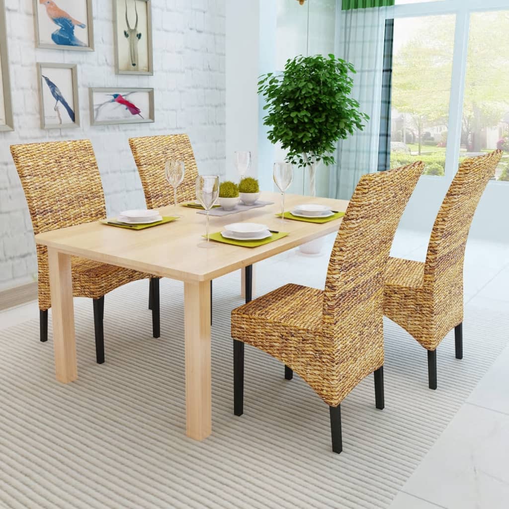 Eetkamerstoelen 2 st abaca en massief mangohout is nu te koop bij PeponiXL, paradijselijk wonen!