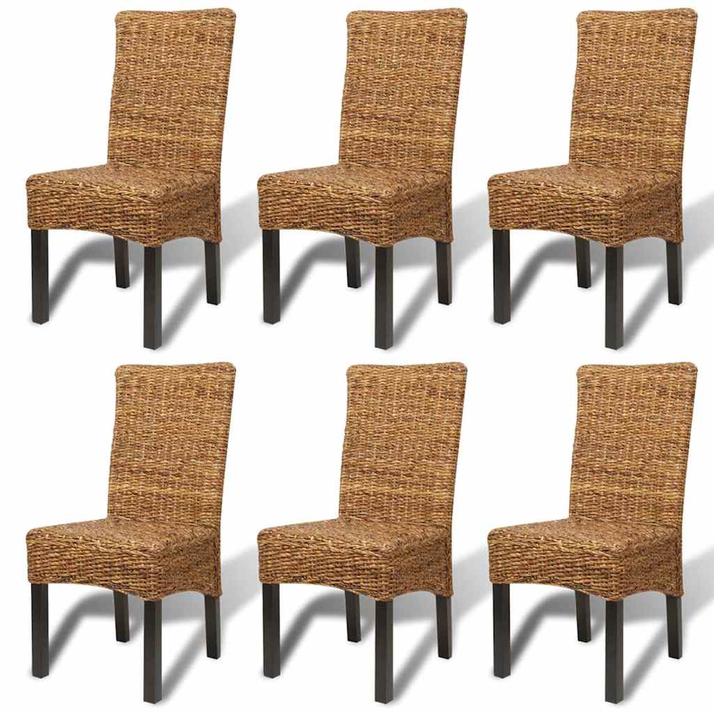 Eetkamerstoelen 6 st abaca en massief mangohout is nu te koop bij PeponiXL, paradijselijk wonen!