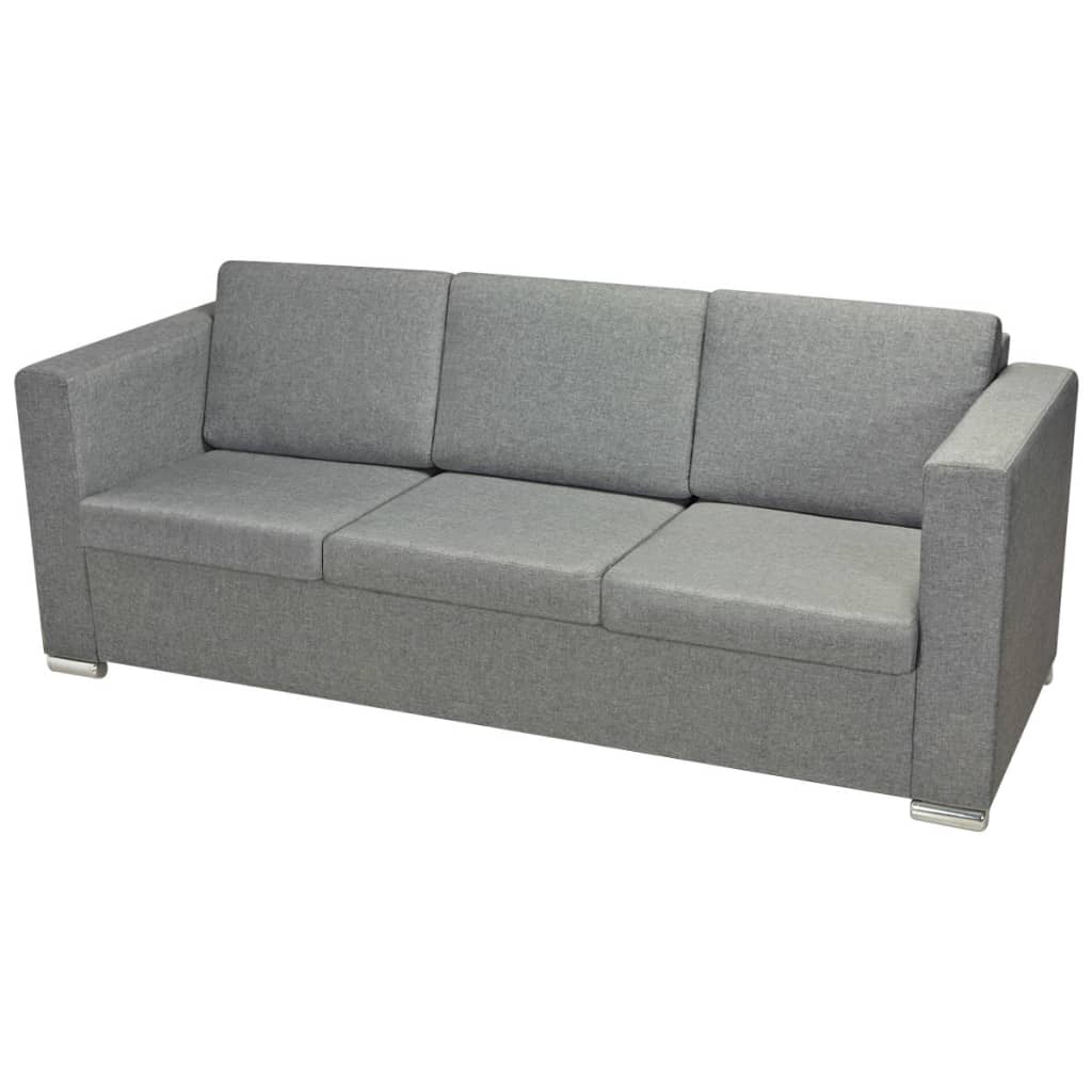 2-delig Bankstel stof lichtgrijs is nu te koop bij PeponiXL, paradijselijk wonen!