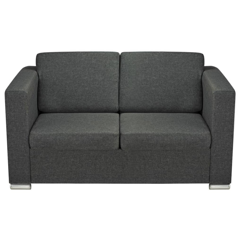 2-delig Bankstel stof donkergrijs is nu te koop bij PeponiXL, paradijselijk wonen!