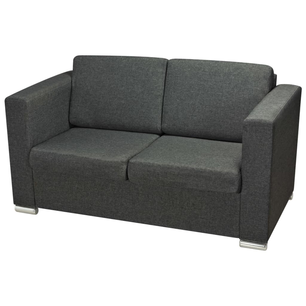 2-delig Bankstel stof donkergrijs is nu te koop bij PeponiXL, paradijselijk wonen!