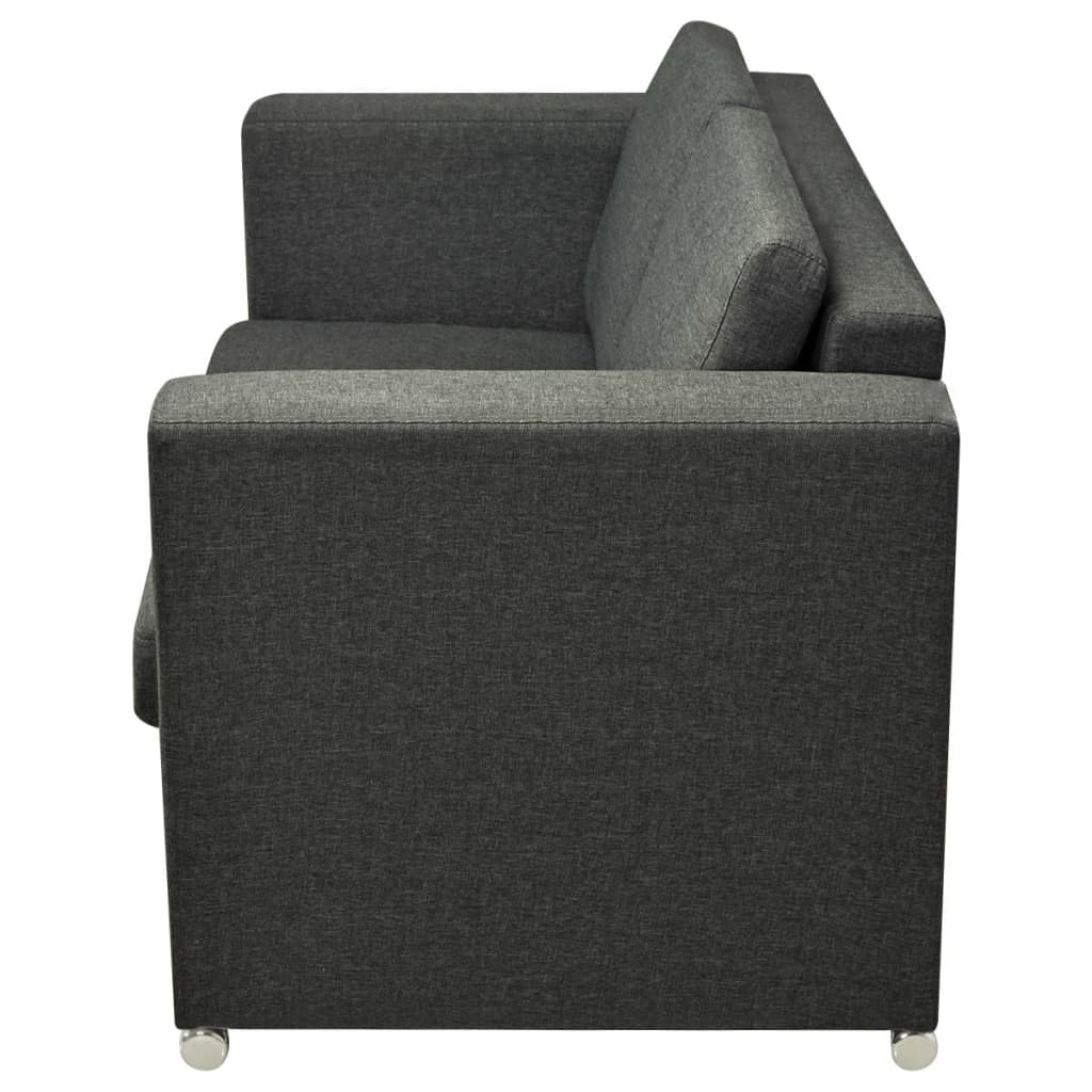 2-delig Bankstel stof donkergrijs is nu te koop bij PeponiXL, paradijselijk wonen!