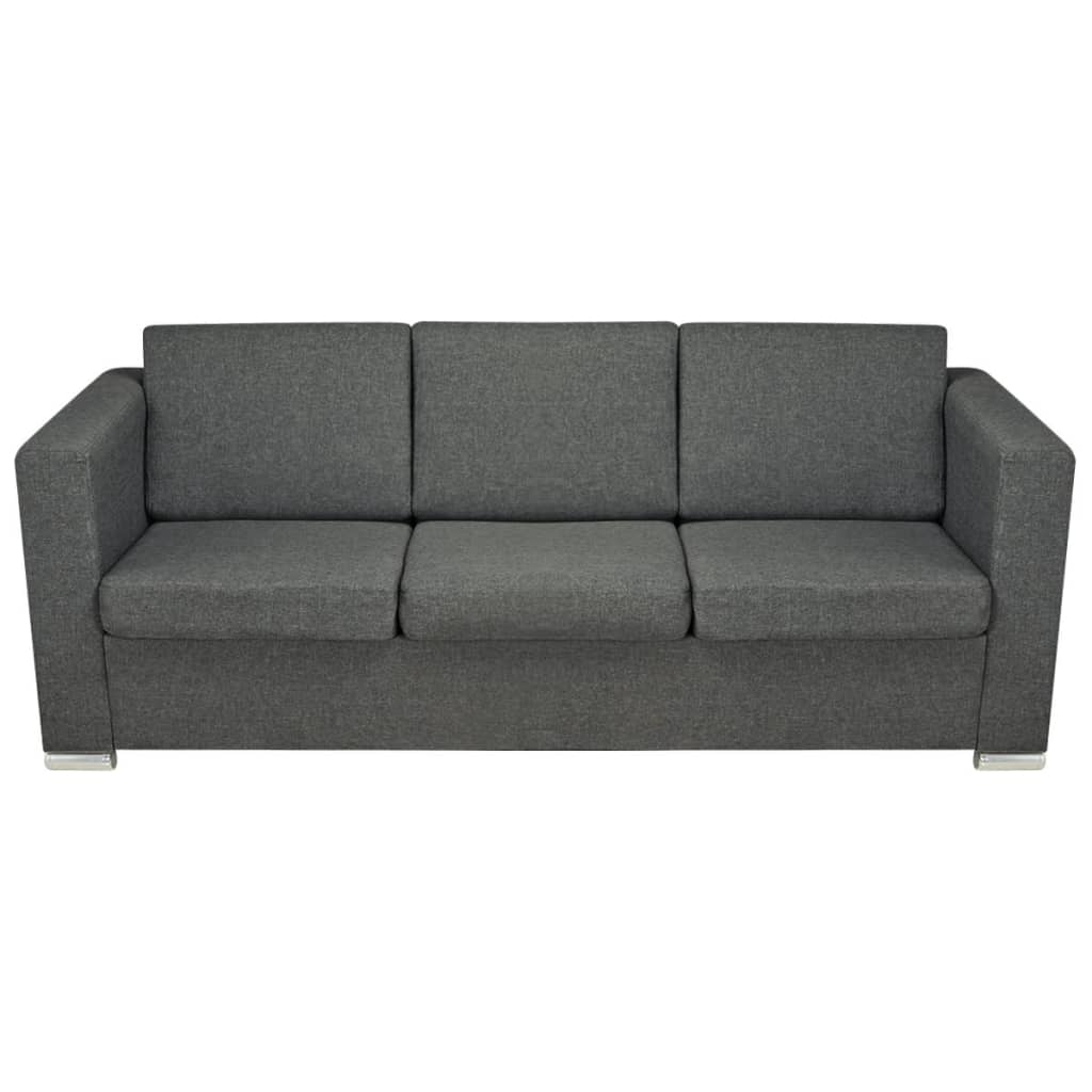 2-delig Bankstel stof donkergrijs is nu te koop bij PeponiXL, paradijselijk wonen!