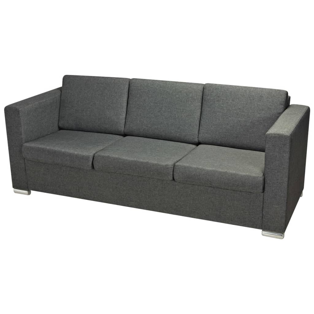 2-delig Bankstel stof donkergrijs is nu te koop bij PeponiXL, paradijselijk wonen!