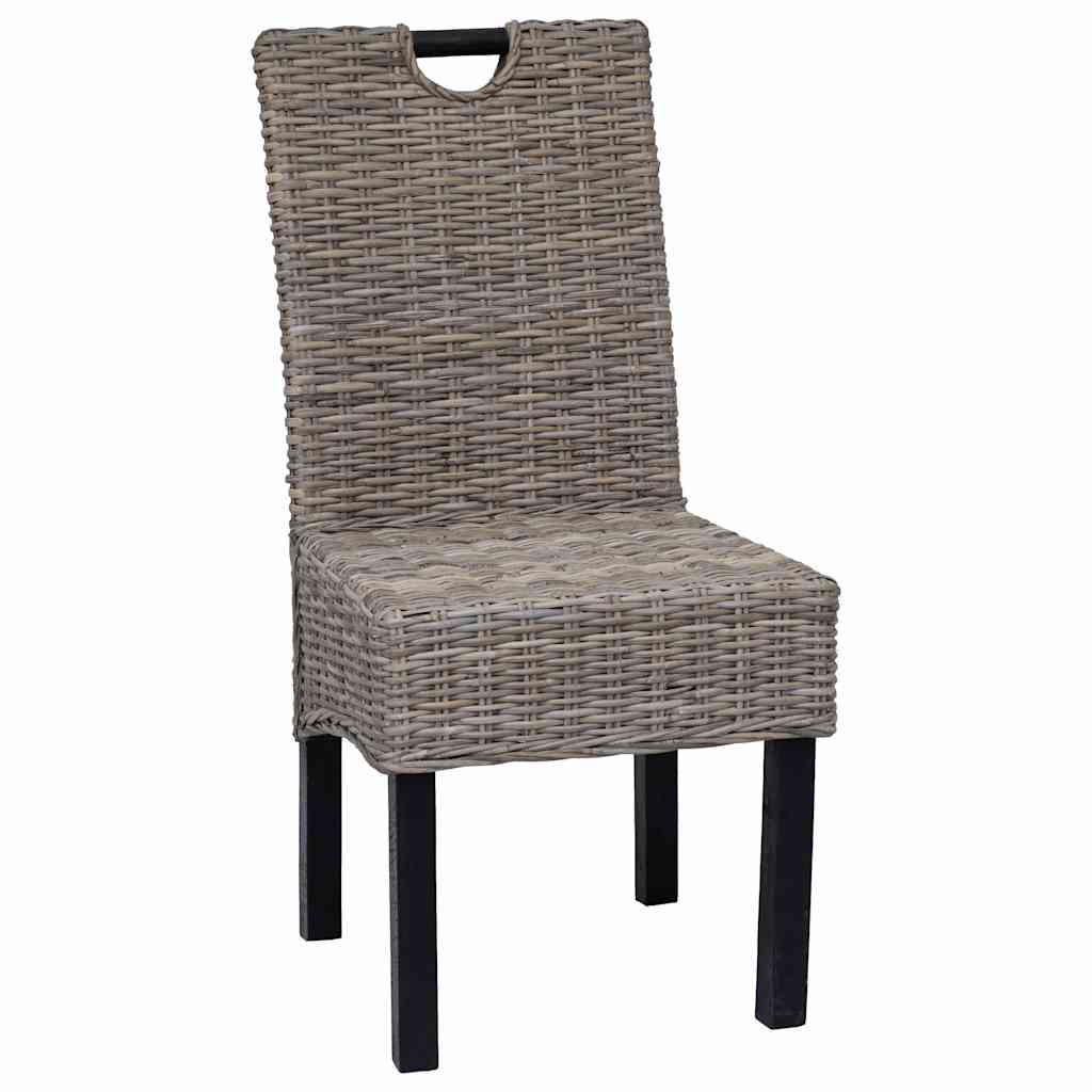 Eetkamerstoelen 4 st kubu rattan mangohout is nu te koop bij PeponiXL, paradijselijk wonen!