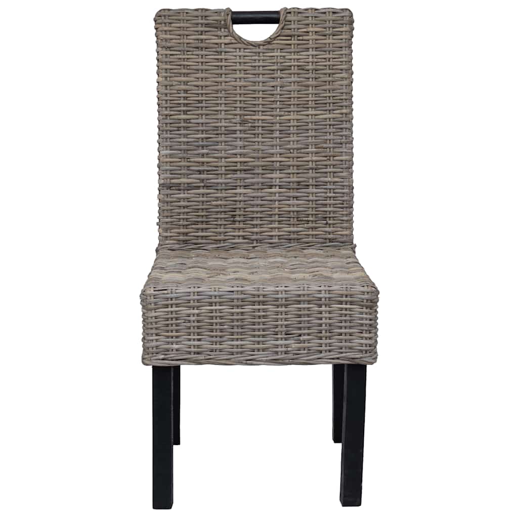 Eetkamerstoelen 4 st kubu rattan mangohout is nu te koop bij PeponiXL, paradijselijk wonen!
