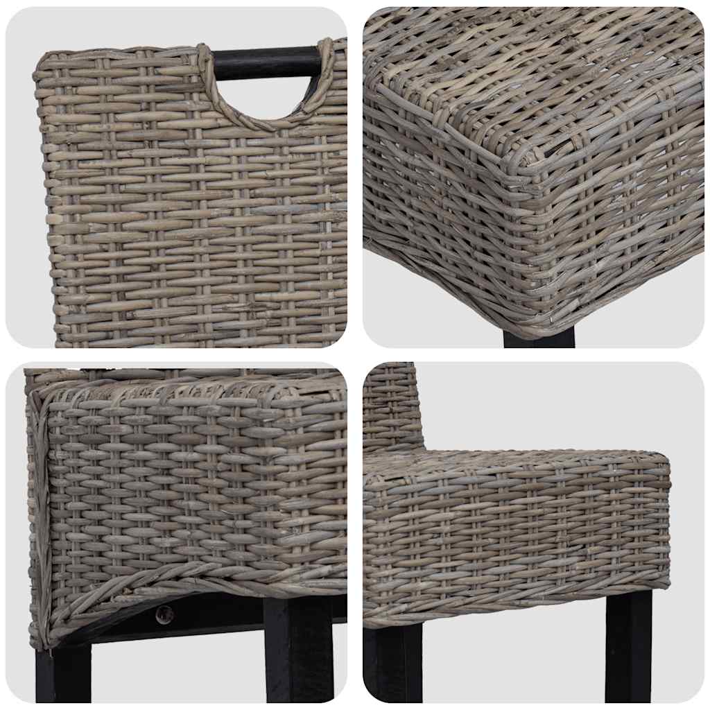 Eetkamerstoelen 4 st kubu rattan mangohout is nu te koop bij PeponiXL, paradijselijk wonen!