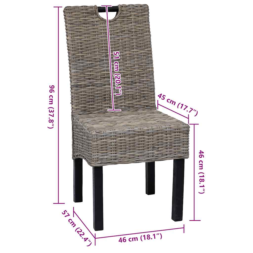 Eetkamerstoelen 4 st kubu rattan mangohout is nu te koop bij PeponiXL, paradijselijk wonen!