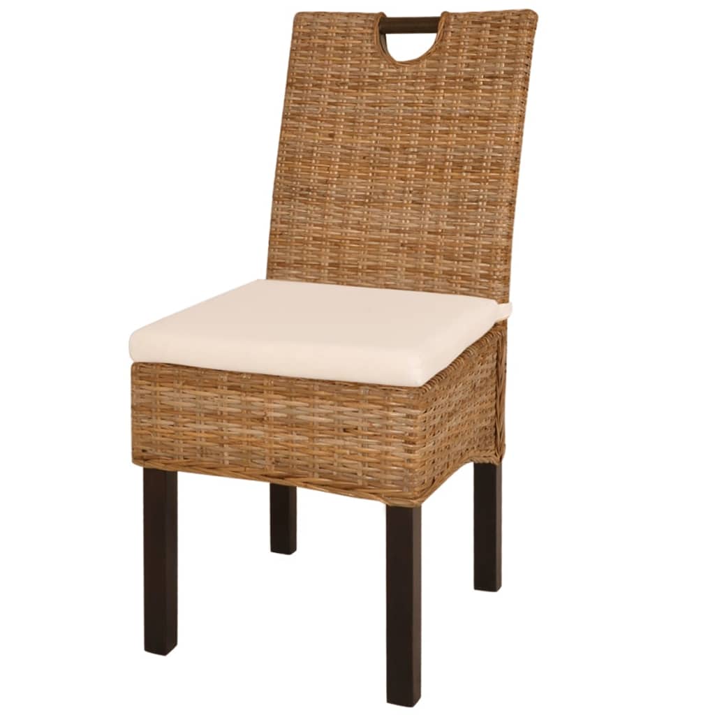 Eetkamerstoel 4 st kubu rattan mangohout is nu te koop bij PeponiXL, paradijselijk wonen!