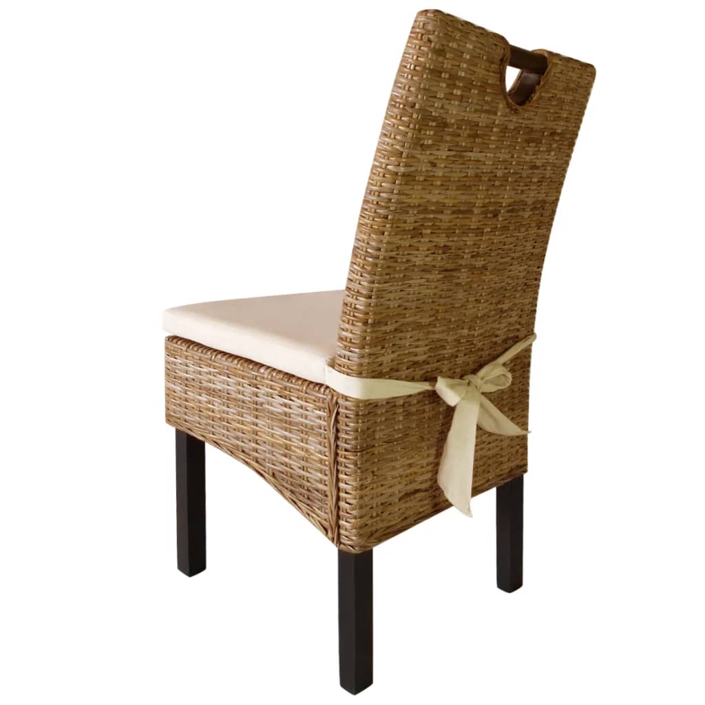 Eetkamerstoel 4 st kubu rattan mangohout is nu te koop bij PeponiXL, paradijselijk wonen!