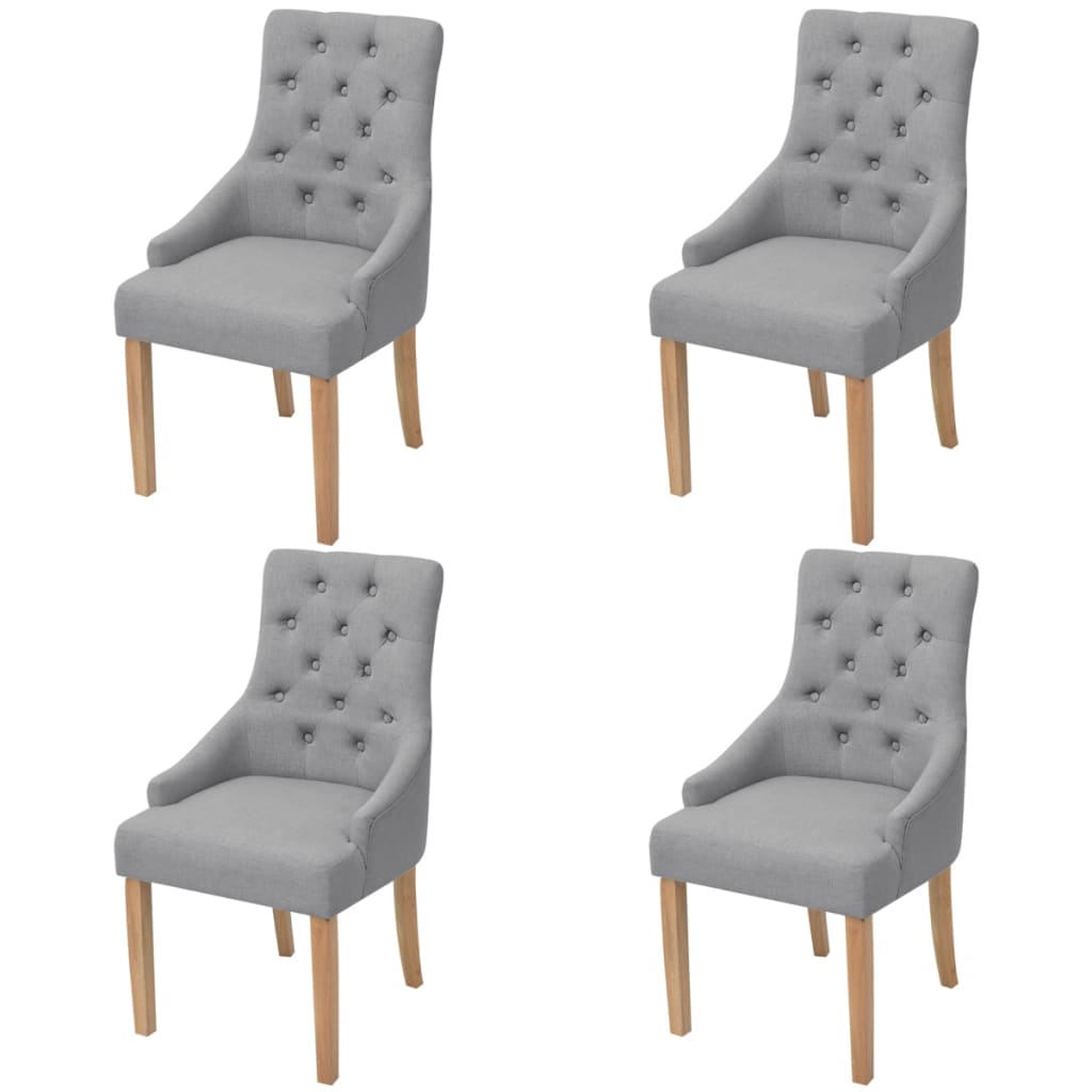 Eetkamerstoelen 4 st stof lichtgrijs is nu te koop bij PeponiXL, paradijselijk wonen!